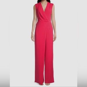 Black Halo Women's Pink Silvana Sleeveless Wide-Leg Jumpsuit Size 6